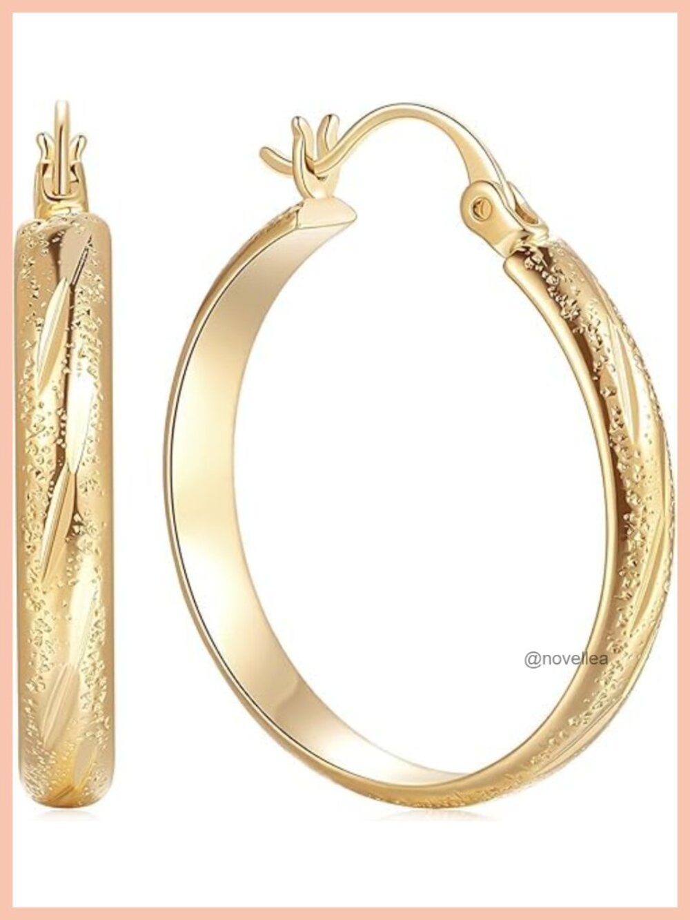 14k Gold Plated Chunky Hoop Earrings for Women Hypoallergenic